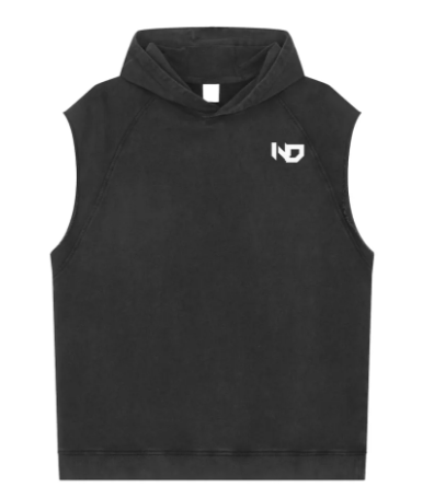 no sleeve hooded shirt